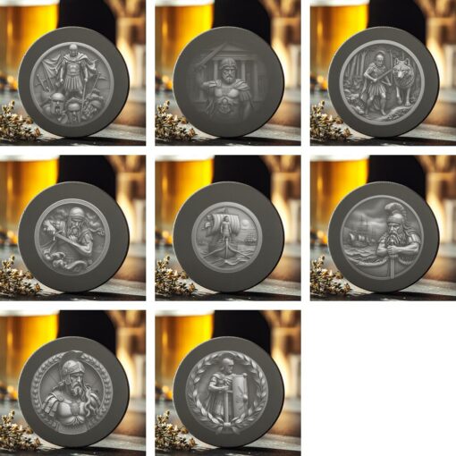 3D Roman Warrior Illusion Design Bundle, Slate Coaster