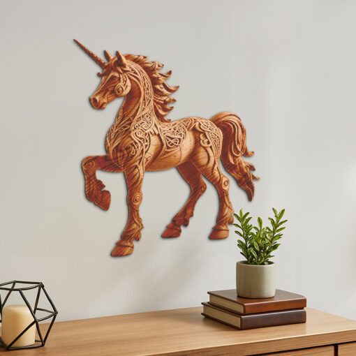 Design de Gravure Laser Licorne 3D, Illustration Animale Magique pour Loisirs Créatifs. – Image 2