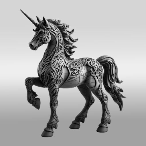Design de Gravure Laser Licorne 3D, Illustration Animale Magique pour Loisirs Créatifs. – Image 6