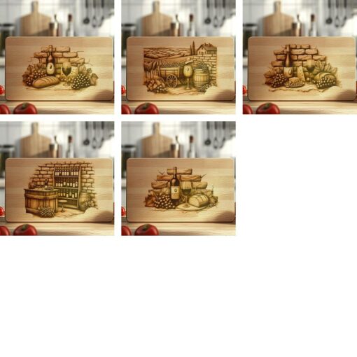 50 File laser di incisione per bottiglie di vino vintage, uva, tagliere di affettati, decorazione da cucina - immagine 7