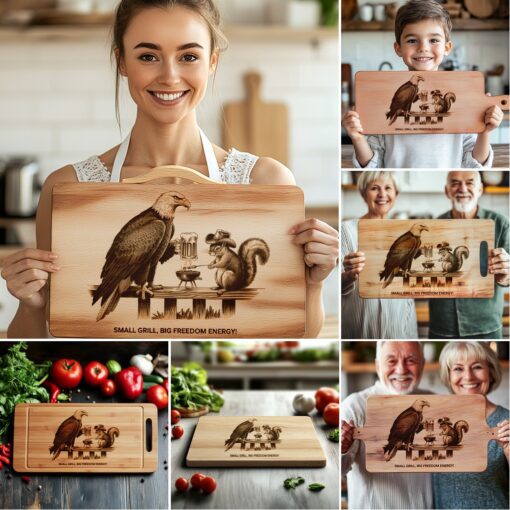 American Eagle Animal BBQ Charcuterie Board Laser Engraving