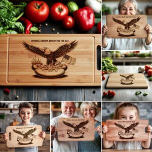 American Eagle Animal BBQ Charcuterie Board Laser Engraving