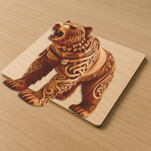 Fichier gravure laser d'illusion 3D ours, modèle numérique d'art animalier, cadeau de décoration intérieure – Image 2