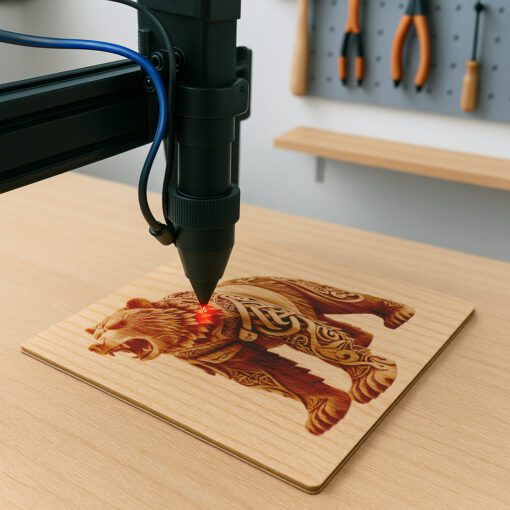 Fichier gravure laser d'illusion 3D ours, modèle numérique d'art animalier, cadeau de décoration intérieure – Image 5