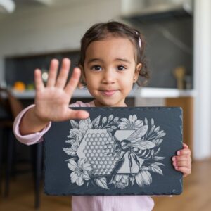 Bee and Honeycomb Slate Cheese Board Engraving File,