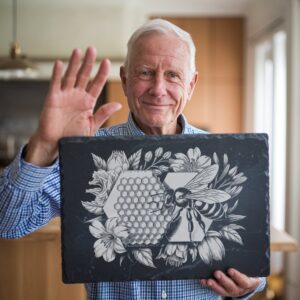 Bee and Honeycomb Slate Cheese Board Engraving File,