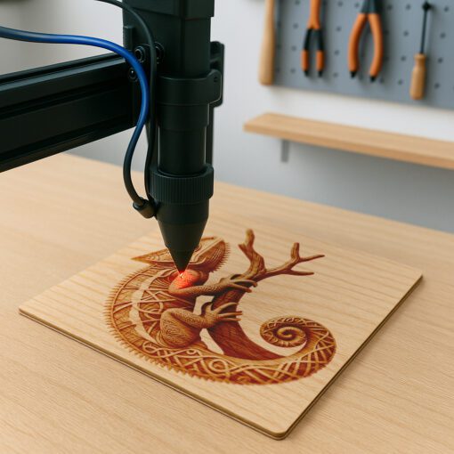 Grabado de Ilusión 3D de Camaleón, Arte Detallado de Animales para Decoración del Hogar, Manualidades - Imagen 5