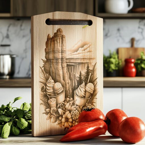 Charcuterie Board Engraving File, American Meal Design, Bryce