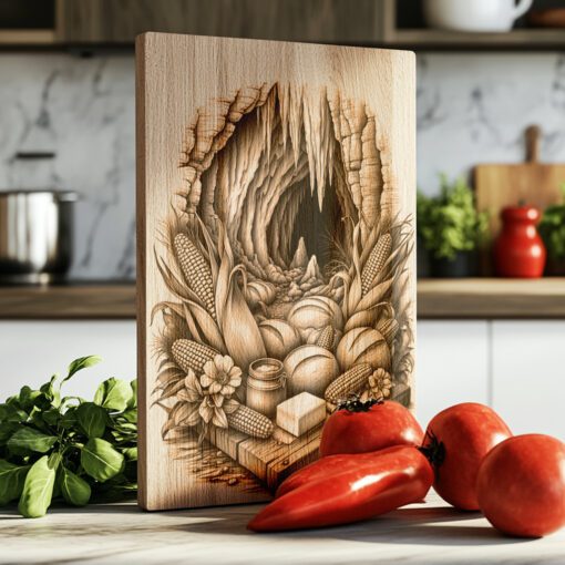 Charcuterie Board Engraving File, American Meal Theme, Carlsbad
