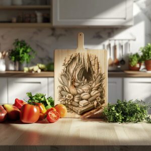 Charcuterie Board Engraving File, American Meal Theme, Carlsbad