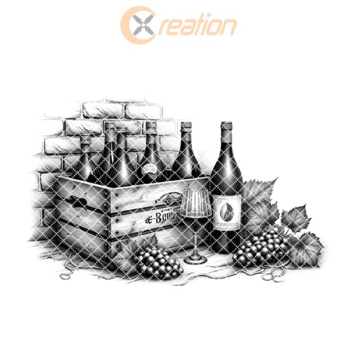 Charcuterie Board Engraving File, Retro Wine Bottles, Brick