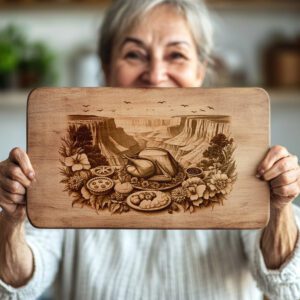 Charcuterie Board Engraving, Thanksgiving Feast, Grand Canyon Laser