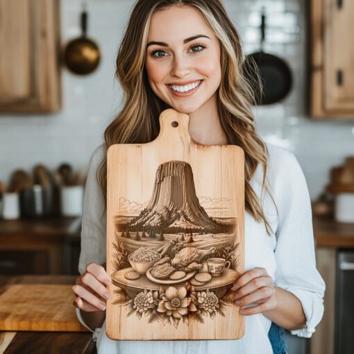 Charcuterie Board Laser Engraved, Fried Chicken Design, Unique