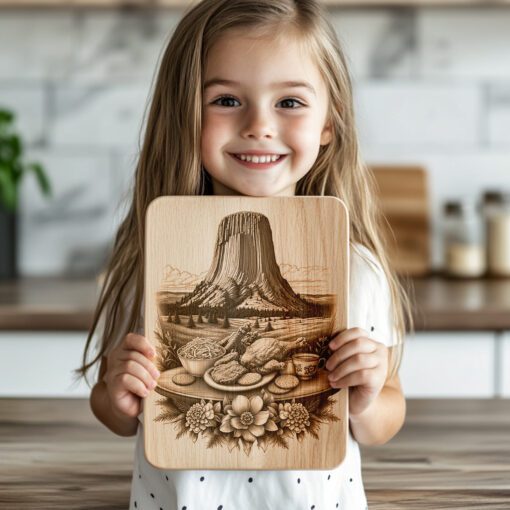 Charcuterie Board Laser Engraved, Fried Chicken Design, Unique