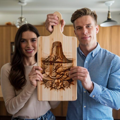 Charcuterie Board Laser Engraved, Fried Chicken Design, Unique