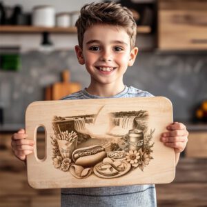 Charcuterie Board Laser Engraving File, American Picnic Theme,