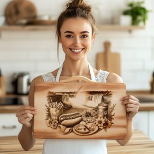 Charcuterie Board Laser Engraving File, American Picnic Theme,