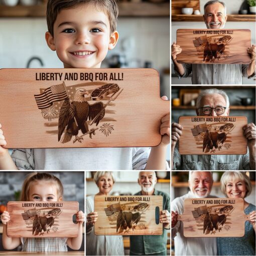 Charcuterie Board Laser Engraving Files, American Eagle BBQ