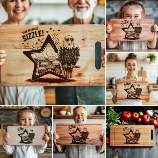 Charcuterie Board Laser Engraving Files, American Eagle BBQ