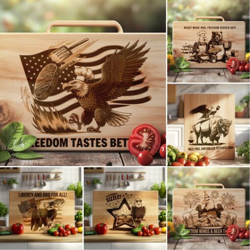 Charcuterie Board Laser Engraving Files, American Eagle BBQ