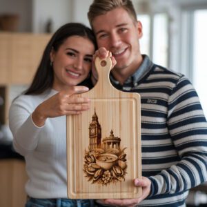 Charcuterie Board Laser Engraving, Liberty Bell Clam Chowder