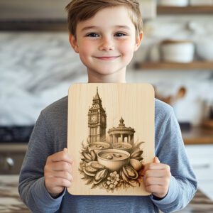 Charcuterie Board Laser Engraving, Liberty Bell Clam Chowder