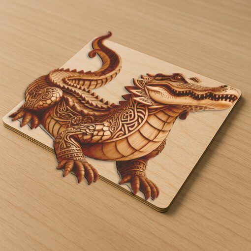 Crocodile 3D Illusion Laser Engraving Design for Crafting