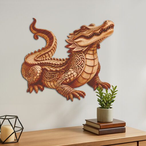 Crocodile 3D Illusion Laser Engraving Design for Crafting