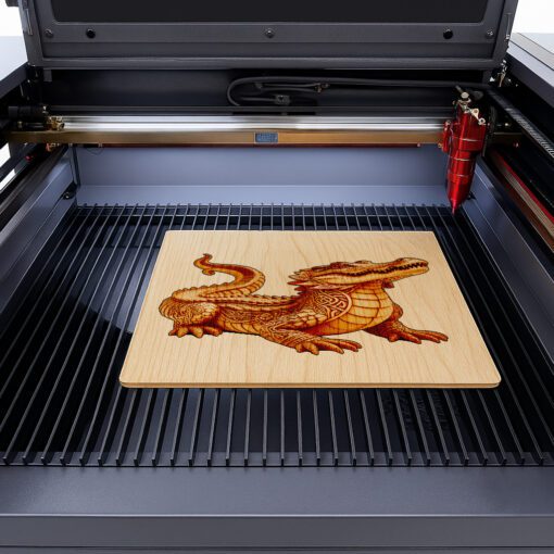 Crocodile 3D Illusion Laser Engraving Design for Crafting