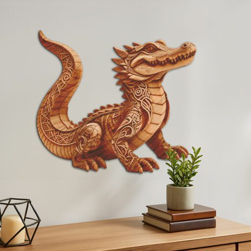 Archivo de Grabado Láser de Ilusión 3D de Cocodrilo para Creación de Decoración y Regalos - Imagen 3