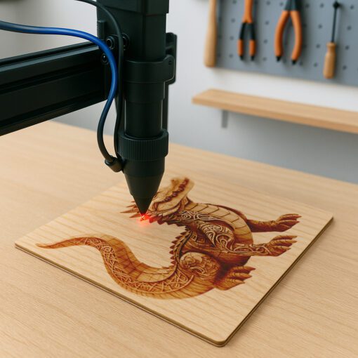 Archivo de Grabado Láser de Ilusión 3D de Cocodrilo para Creación de Decoración y Regalos - Imagen 4