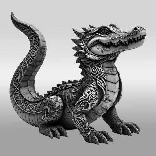Archivo de Grabado Láser de Ilusión 3D de Cocodrilo para Creación de Decoración y Regalos - Imagen 6