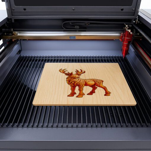 Fichier gravure laser 3D de cerf, motif artistique faune, modèle d'artisanat animal. – Image 2