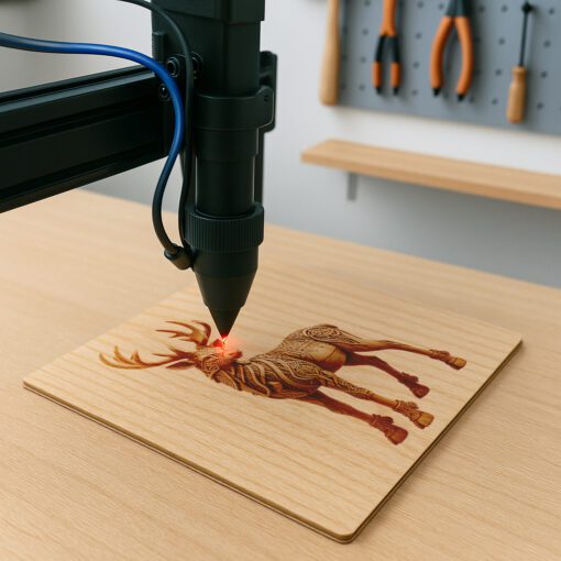 Fichier gravure laser 3D de cerf, motif artistique faune, modèle d'artisanat animal. – Image 3