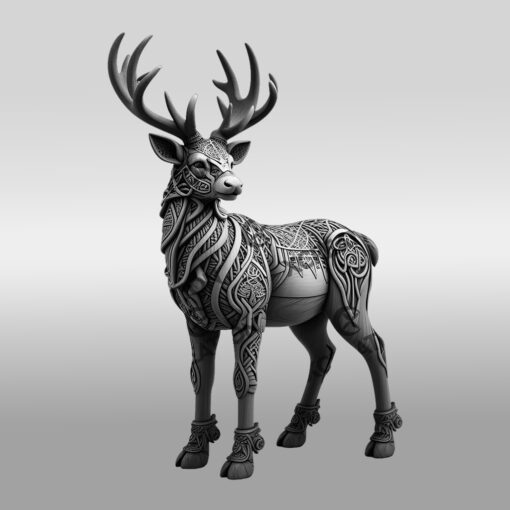 Fichier gravure laser 3D de cerf, motif artistique faune, modèle d'artisanat animal. – Image 6