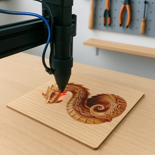 Archivo de Arte de Ilusión 3D de Dragón, Pieza Decorativa Majestuosa para Proyectos Creativos - Imagen 3