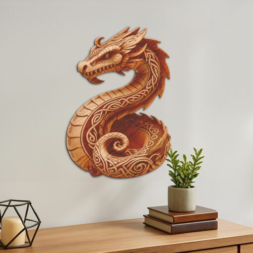 Archivo de Arte de Ilusión 3D de Dragón, Pieza Decorativa Majestuosa para Proyectos Creativos - Imagen 4