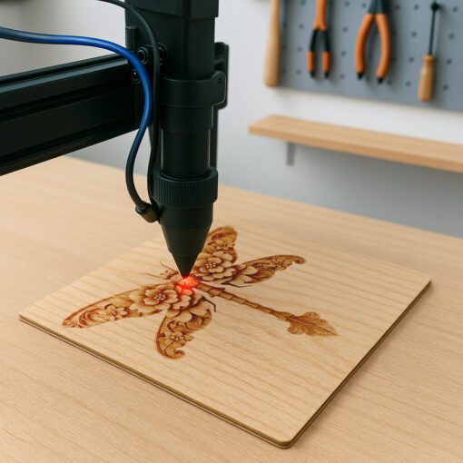 Archivo de grabado láser de ilusión 3D de libélula, intrincado arte natural para decoración del hogar - Imagen 4