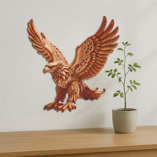 Archivo de Diseño de Ilusión 3D de Águila, Impresionante Decoración de Vida Silvestre para Proyectos DIY - Imagen 2