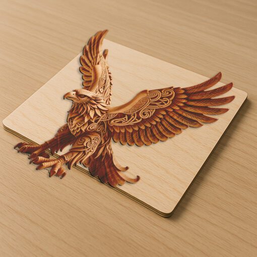 Archivo de Diseño de Ilusión 3D de Águila, Impresionante Decoración de Vida Silvestre para Proyectos DIY - Imagen 5