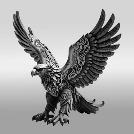 Archivo de Diseño de Ilusión 3D de Águila, Impresionante Decoración de Vida Silvestre para Proyectos DIY - Imagen 6