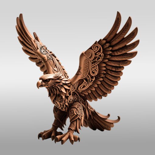 Archivo de Diseño de Ilusión 3D de Águila, Impresionante Decoración de Vida Silvestre para Proyectos DIY