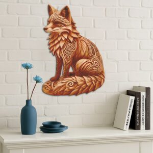 Fox Wildlife 3D Engraving Design, Unique Digital Art