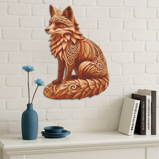 Fox Wildlife 3D Engraving Design, Unique Digital Art