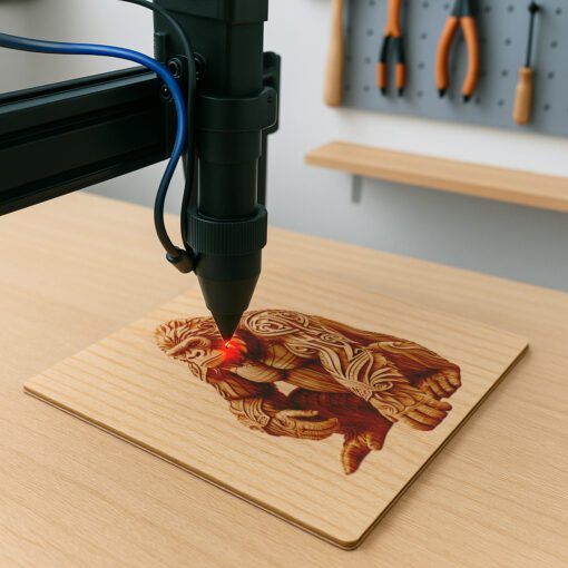 Gorilla, Arte a Illusione 3D, File di Incisione Laser di Fauna Selvatica per Progetti Fai-da-te - immagine 2
