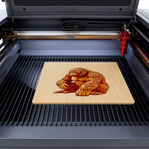Gorilla, Arte a Illusione 3D, File di Incisione Laser di Fauna Selvatica per Progetti Fai-da-te - immagine 5