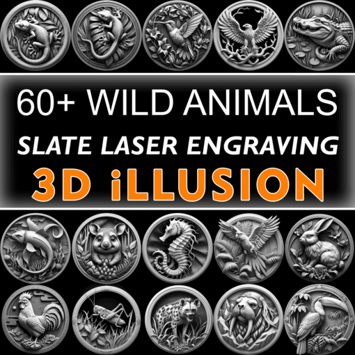 3D Roman Warrior Illusion Design Bundle, Slate Coaster Engraving