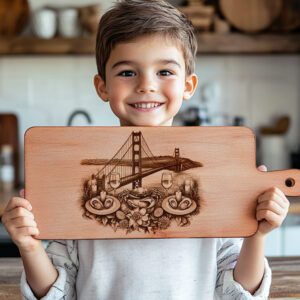 Harborside Charcuterie Board, Laser Engraving File, Golden Gate