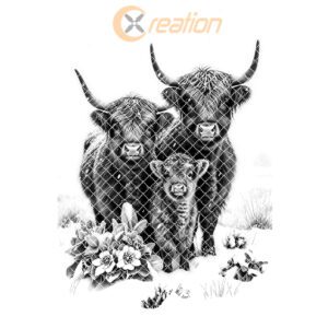 Highland Cow Family Engraving File, Winter Charcuterie Board,