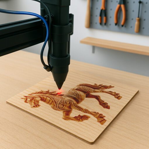 Design de gravure laser en 3D de cheval, motif unique d'art animal pour machines. – Image 2